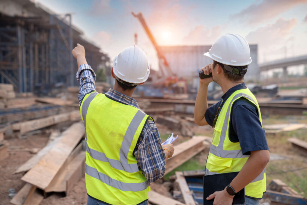 Road,construction,supervision,team,civil,engineers,work,at,road,construction